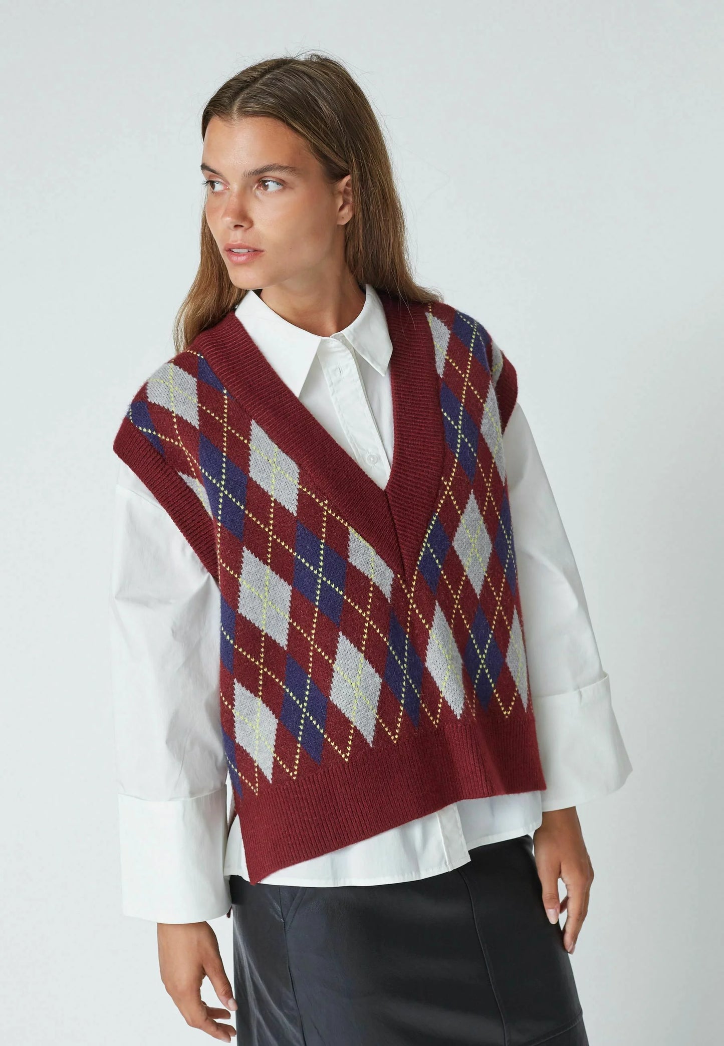 Row check vest Winered