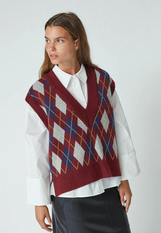 Row check vest Winered