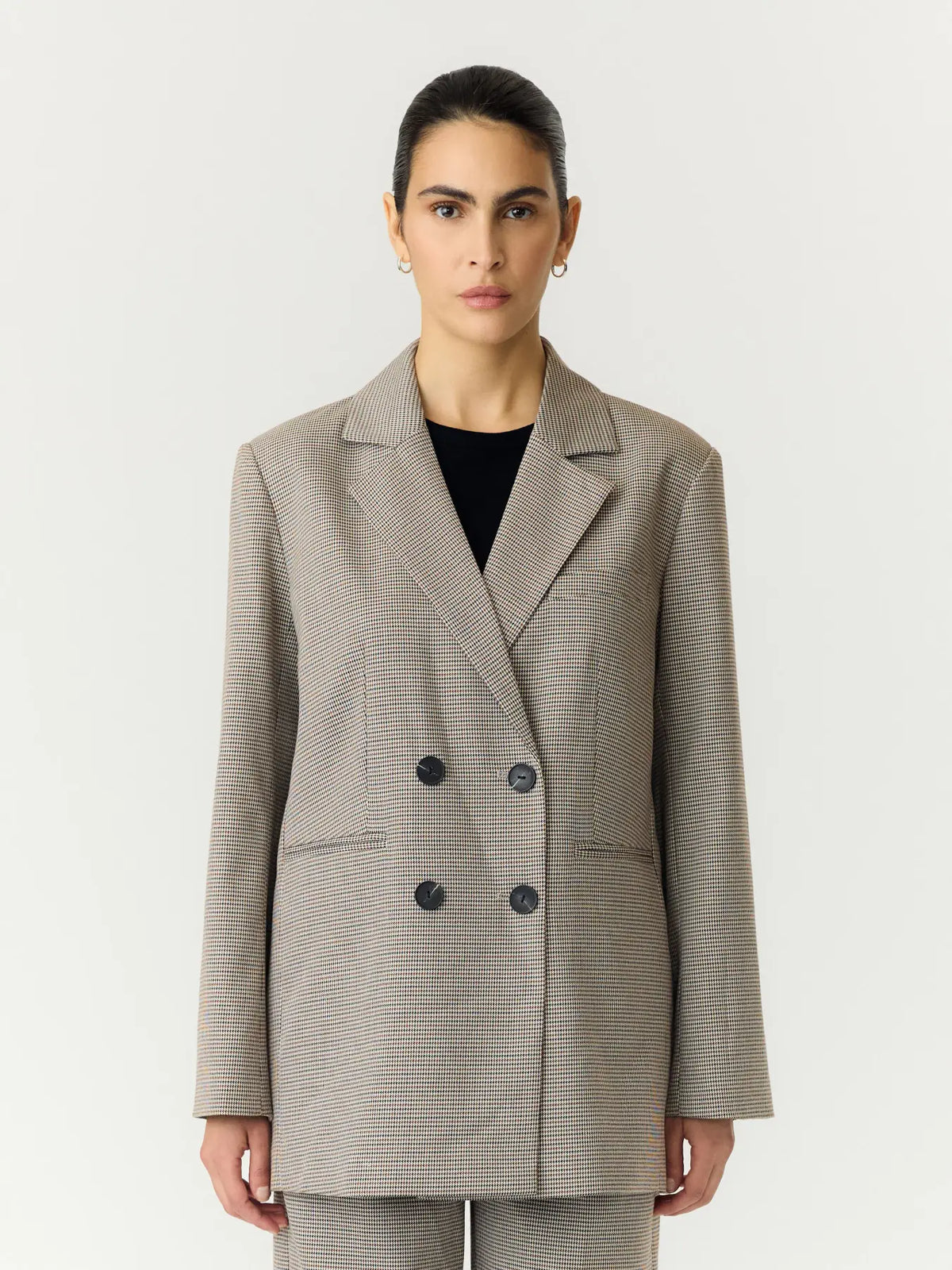 Chekka LS oversize blazer Black checks