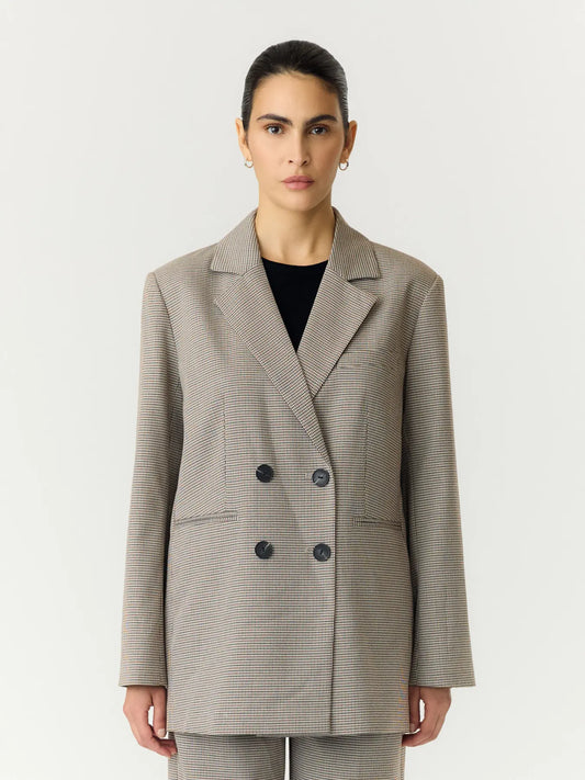 Chekka LS oversize blazer Black checks