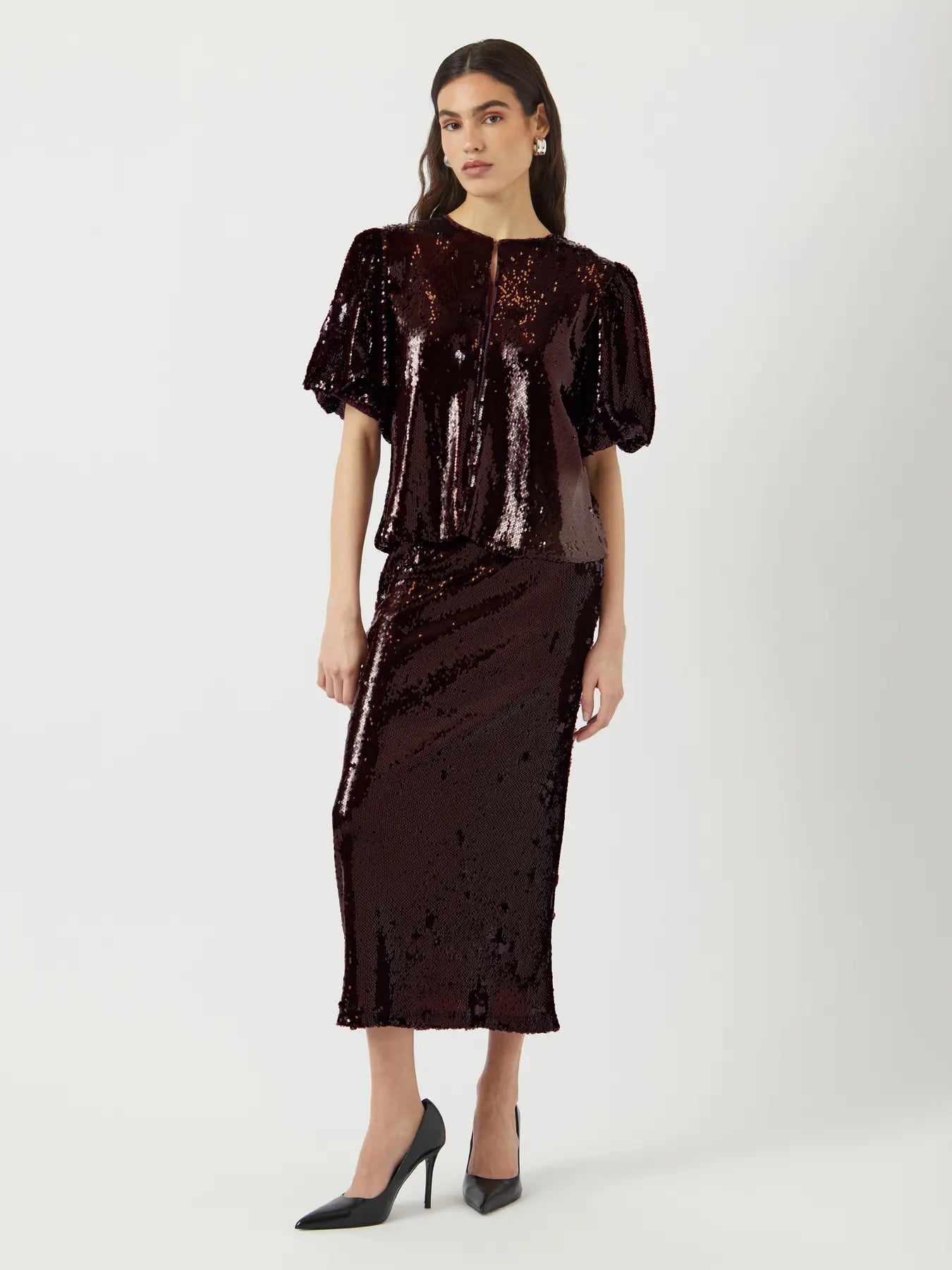 Royalina HW sequin ankle skirt
