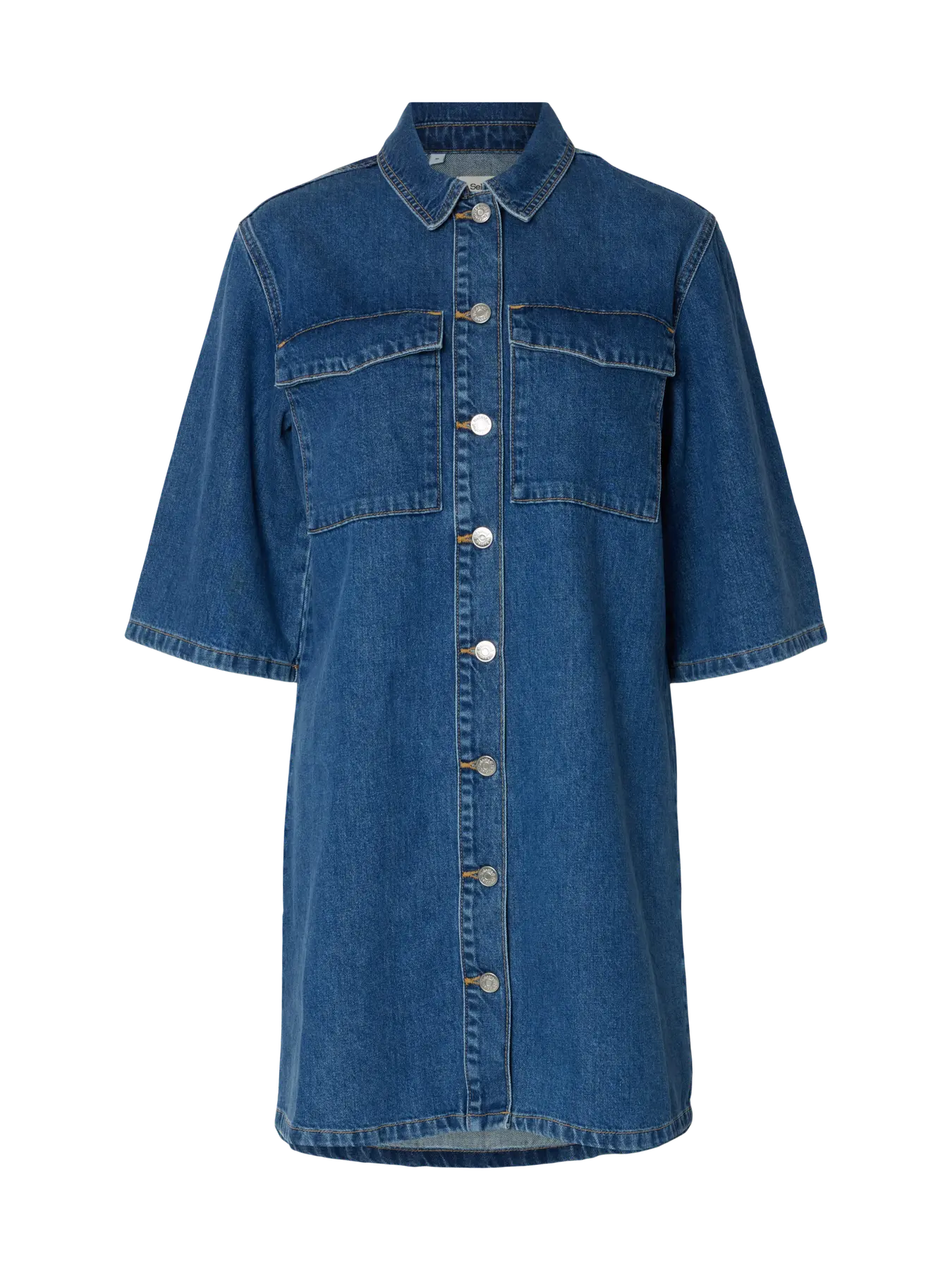 Agathe short denim dress medium blue
