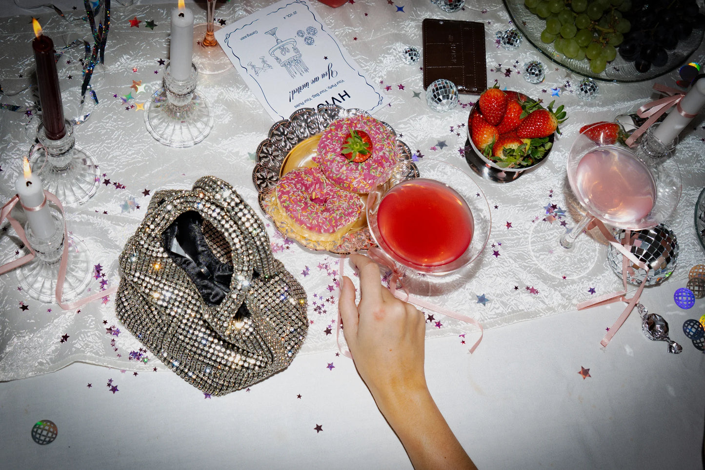 Merry rhinestones bag Silver