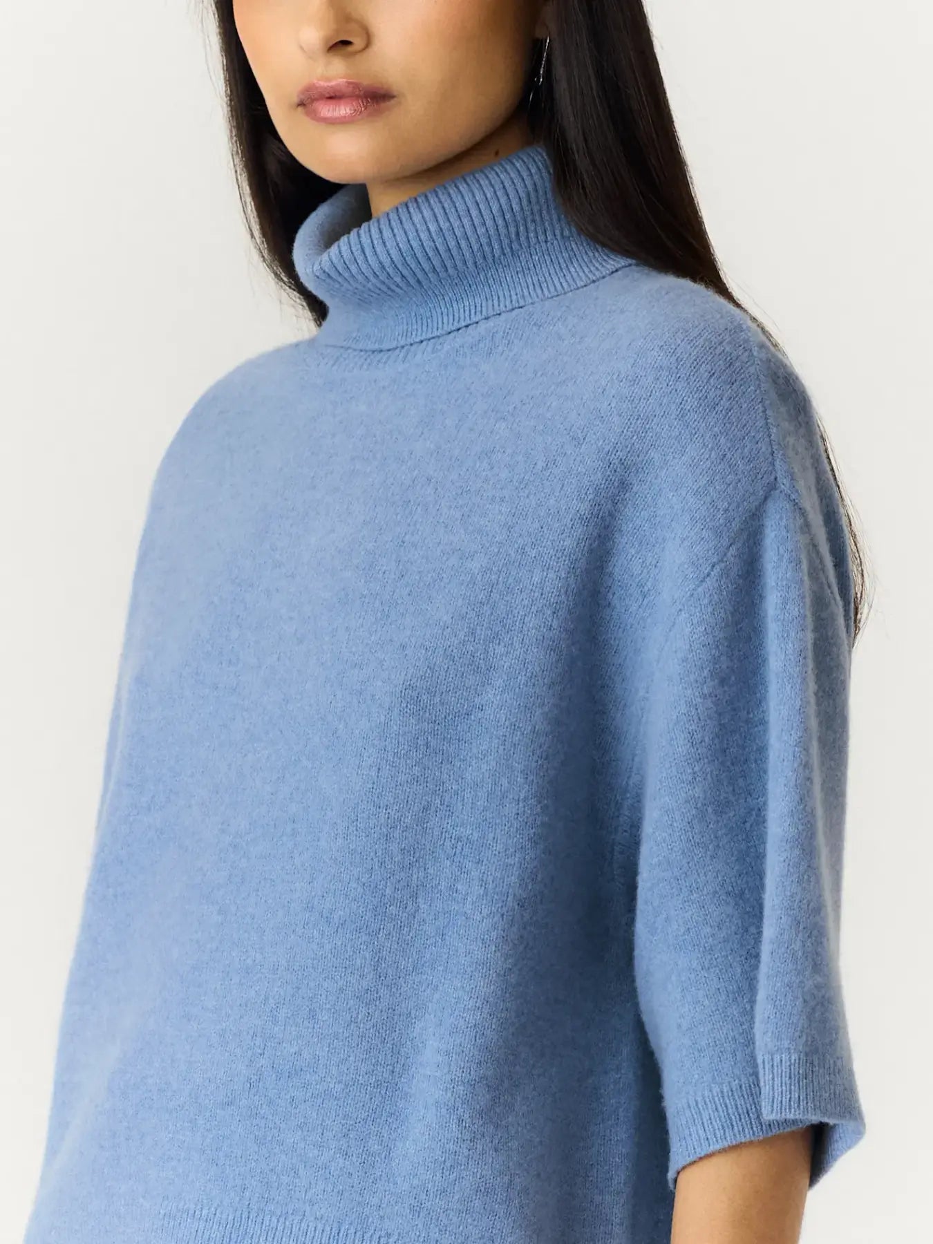Emila 2/4 wool knit pullover Windward blue