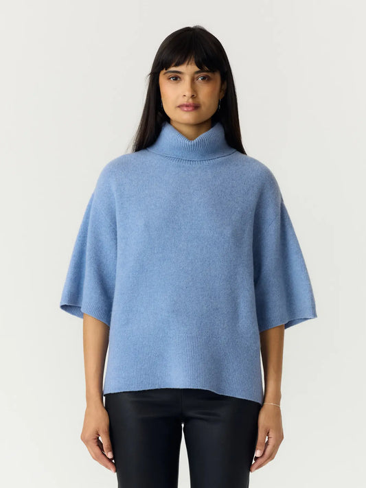 Emila 2/4 wool knit pullover Windward blue