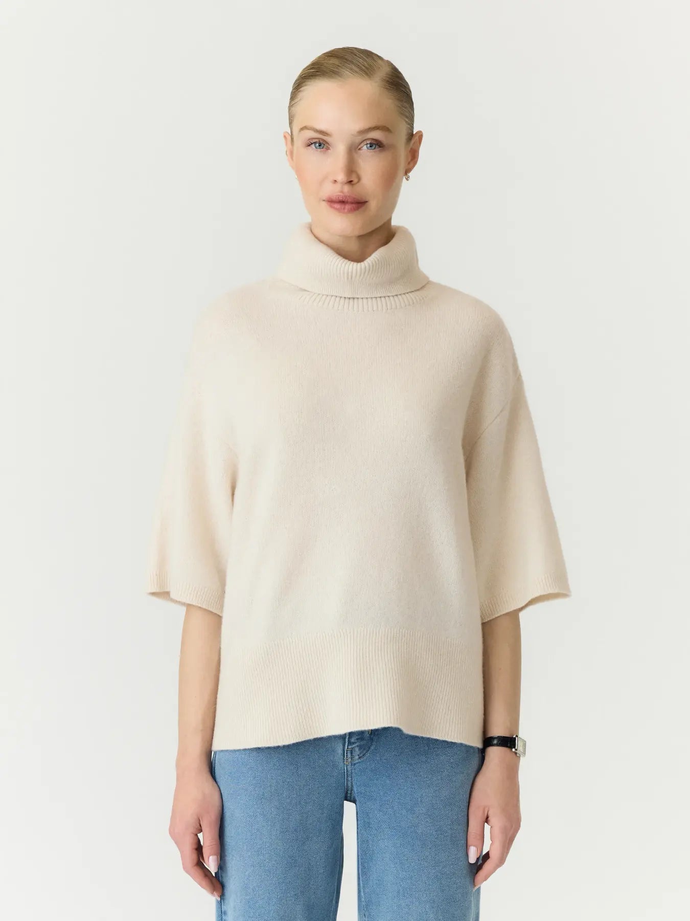 Emila 2/4 wool knit pullover Sandshell