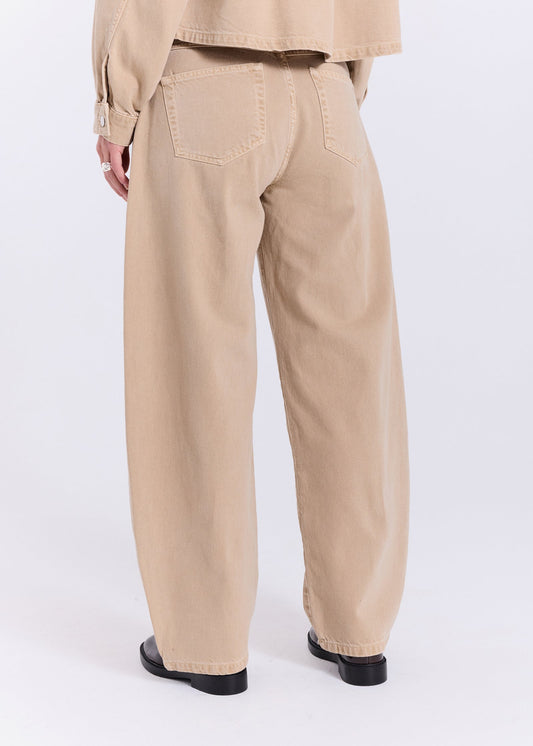 Evelyna baggy barrel jeans Beige wash
