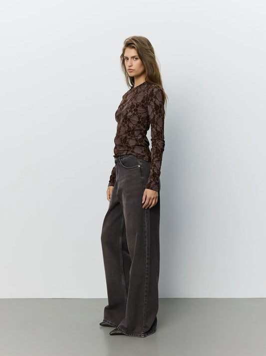 Fae Lace Top Dark plum