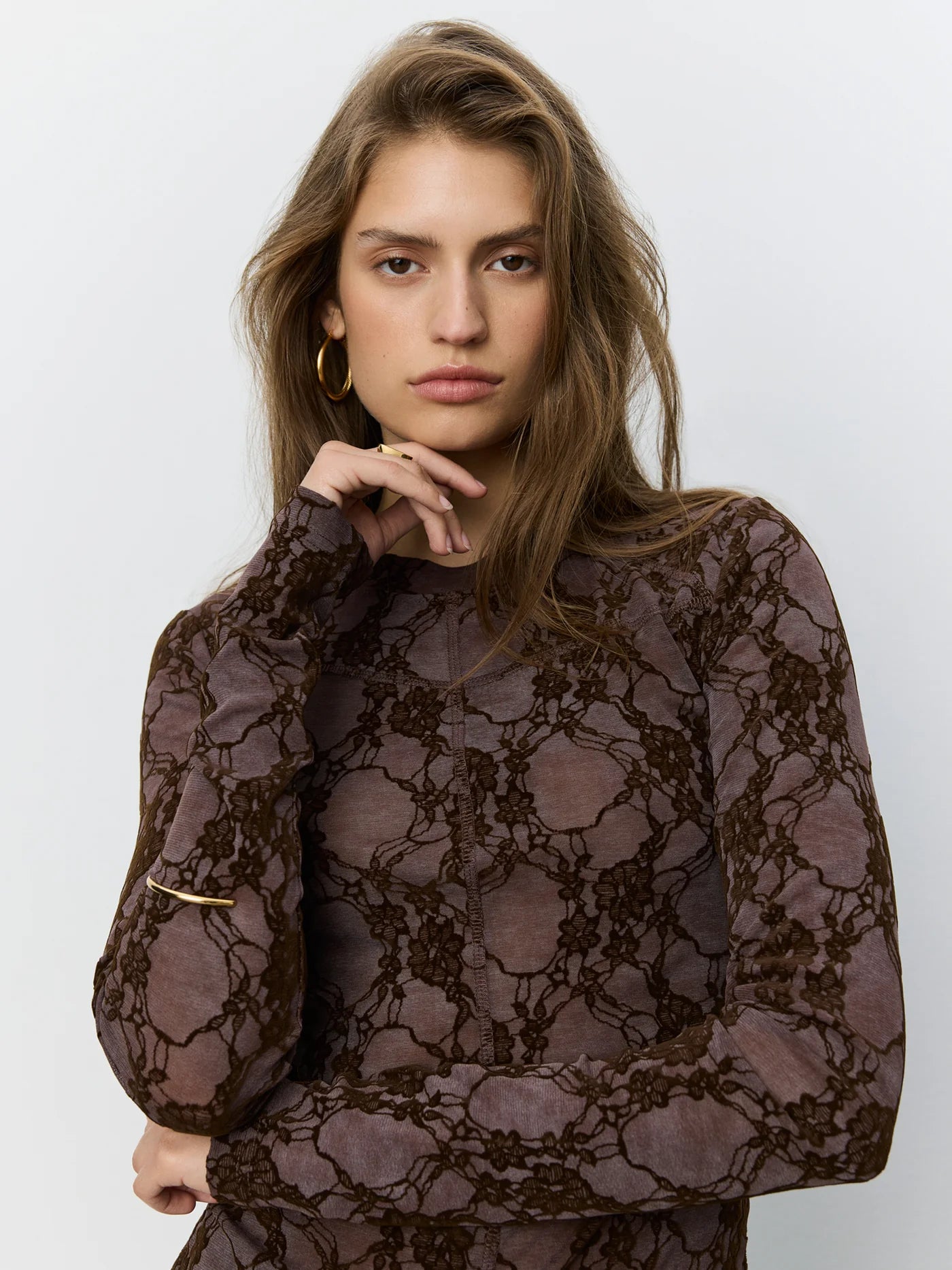 Fae Lace Top Dark plum