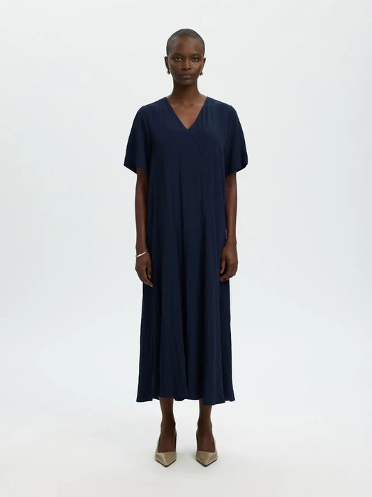 Fiona regular 2/4 ankle dress Dark sapphire