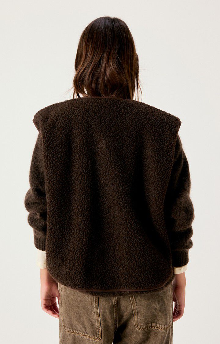 Gilet Teddy Ample Marron