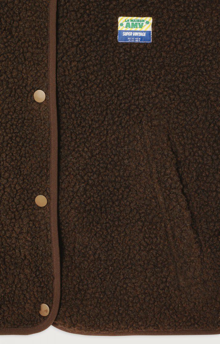 Gilet Teddy Ample Marron