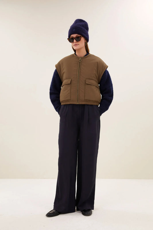 Gio Sleeveless Jacket Hazel