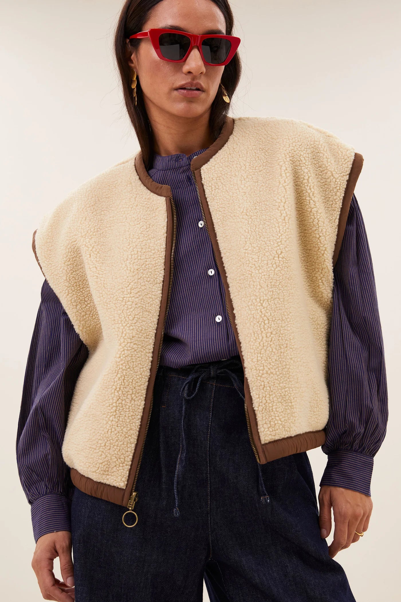 Gio Sleeveless Jacket Hazel