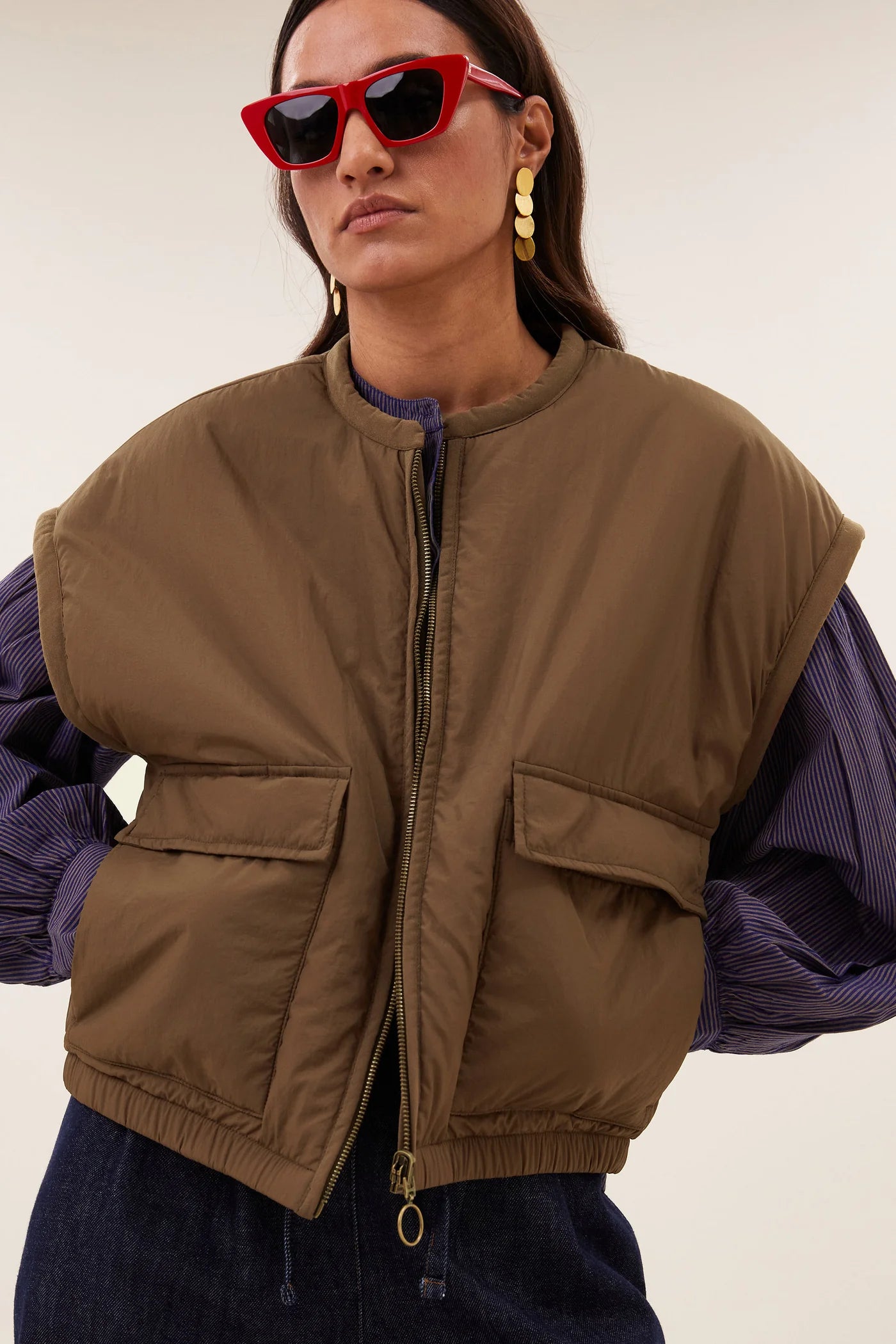 Gio Sleeveless Jacket Hazel