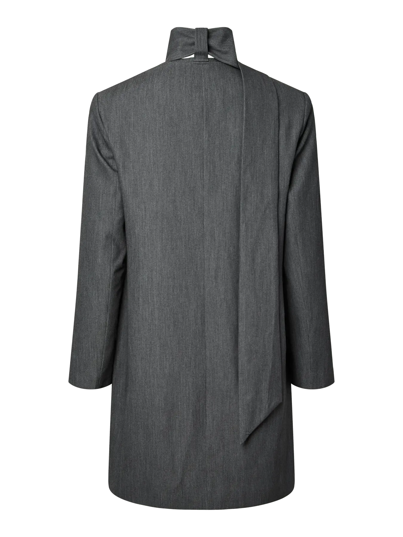 Inva LS short scarf dress Medium grey melange