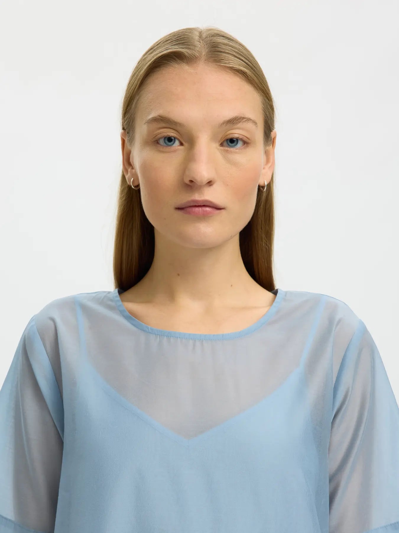 Iris regular SS ankle dress Dusty blue