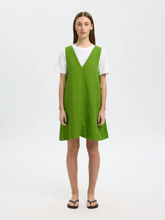 Linna Short Linen Dress Spindle Tree