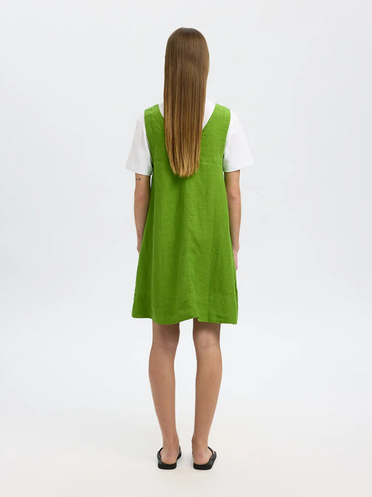 Linna Short Linen Dress Spindle Tree
