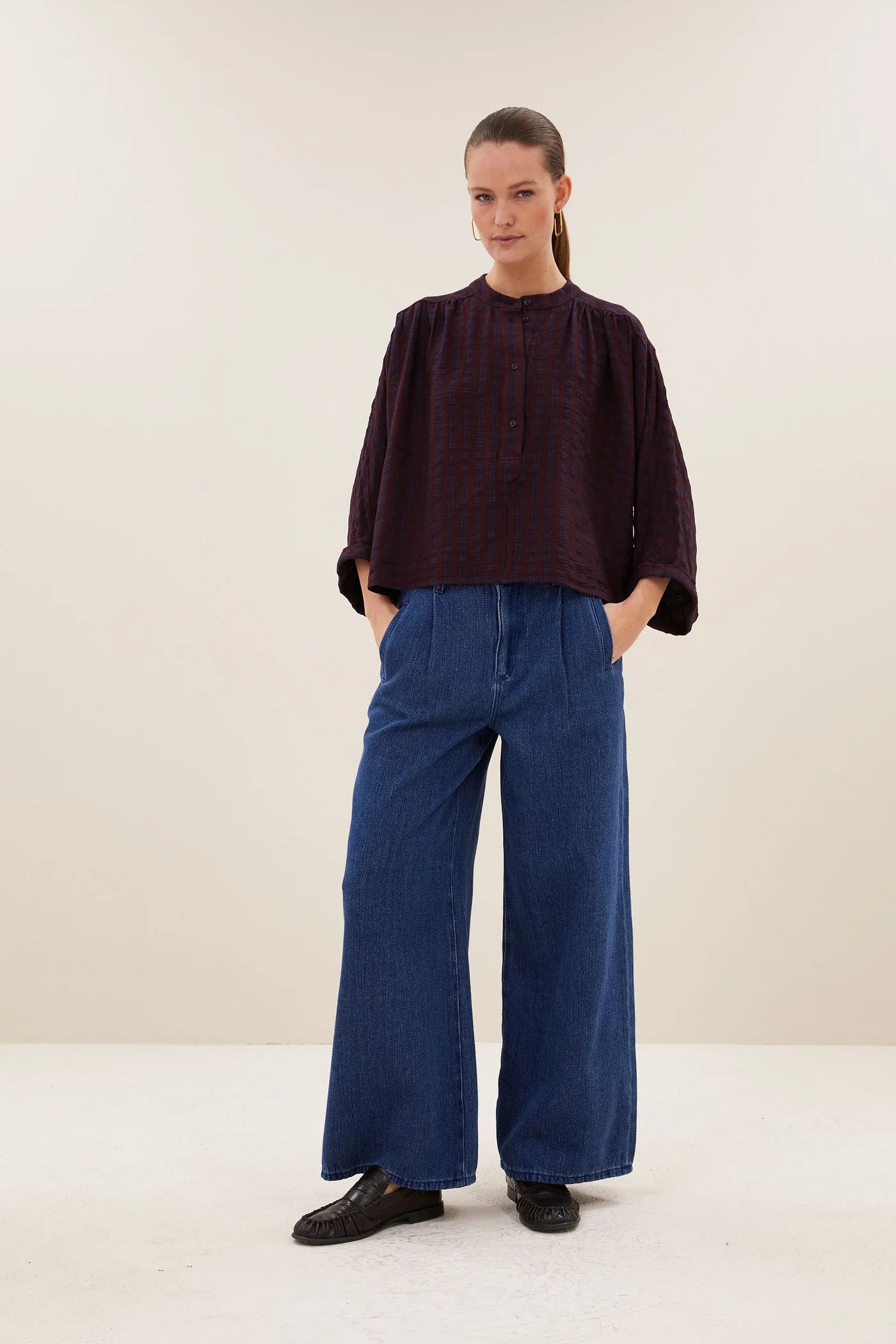 Jess Blouse Wine Check