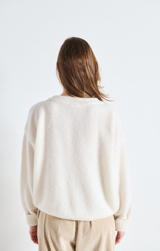 Pull col bateau Blanc