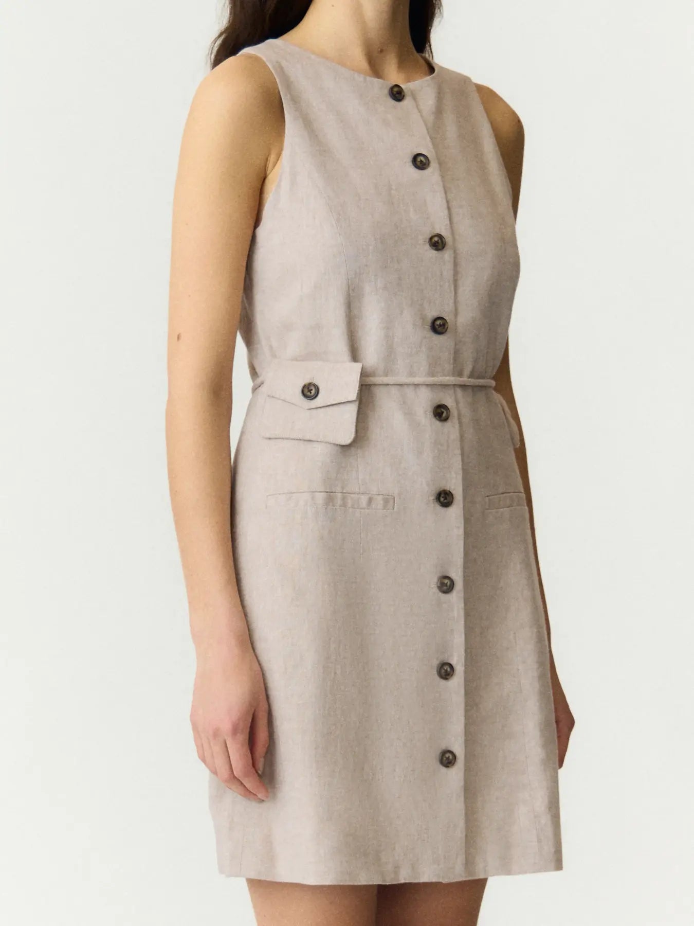 Usuma SL linen blend dress White pepper