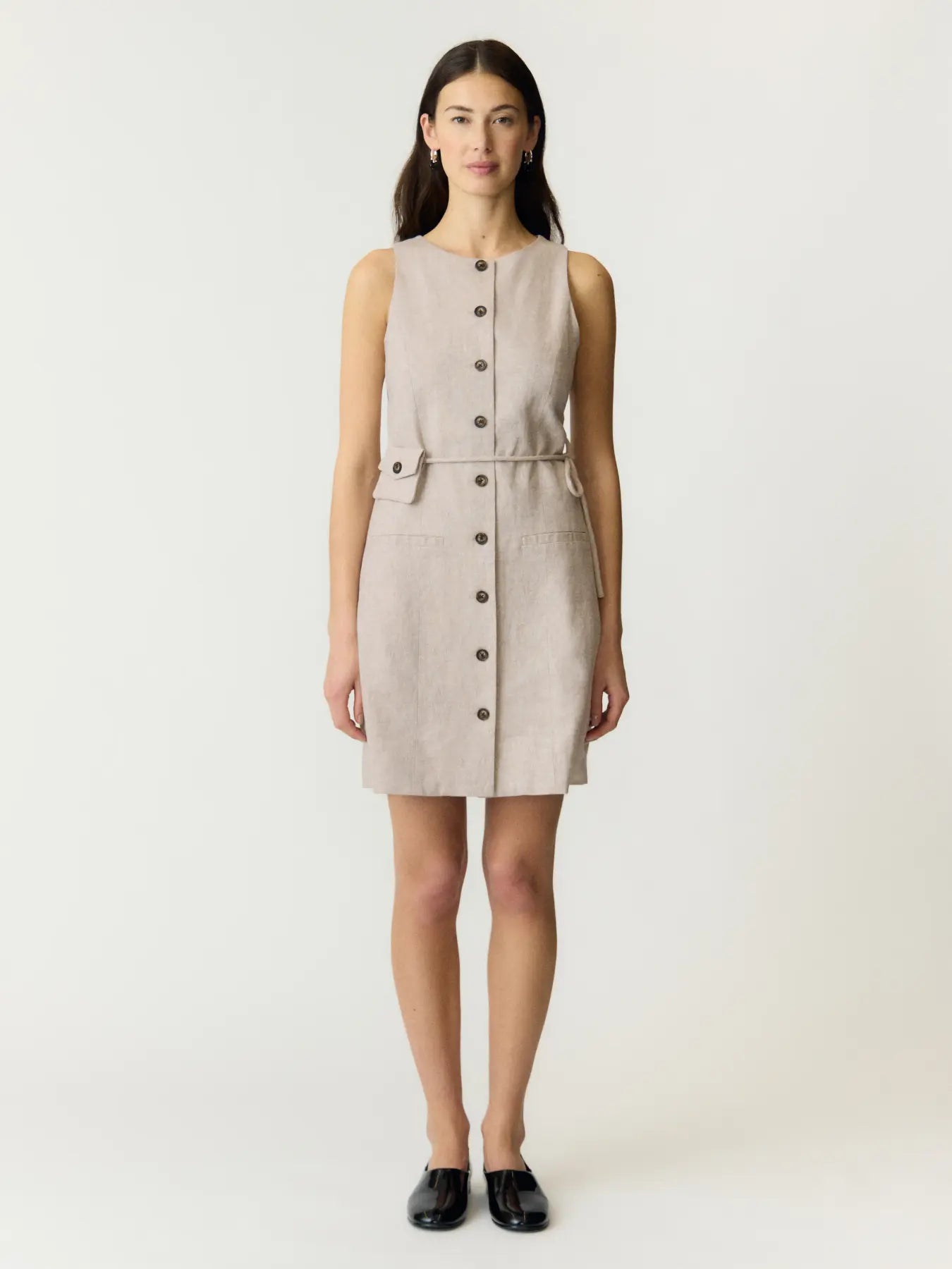 Usuma SL linen blend dress White pepper