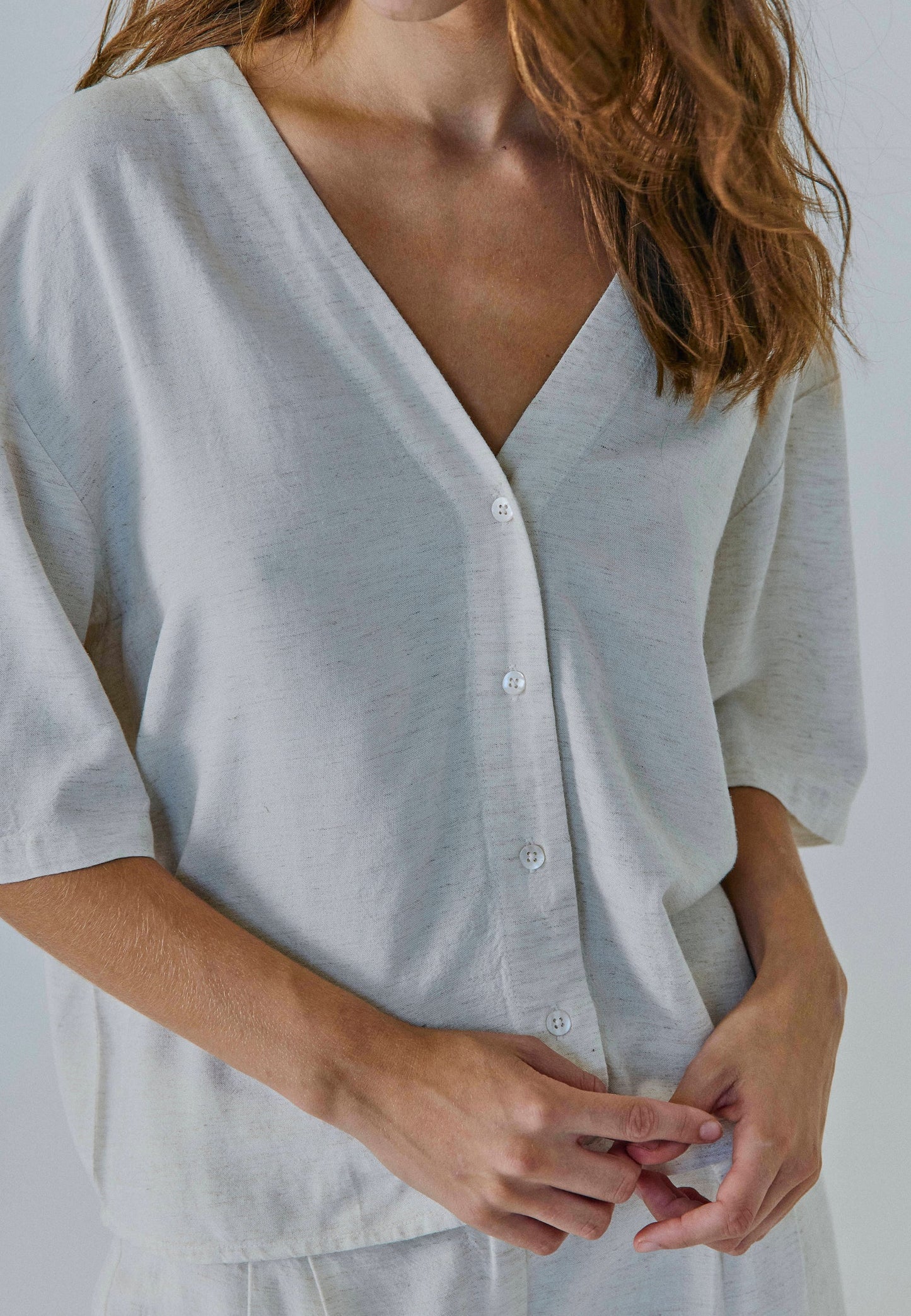 Linne shirt Beige