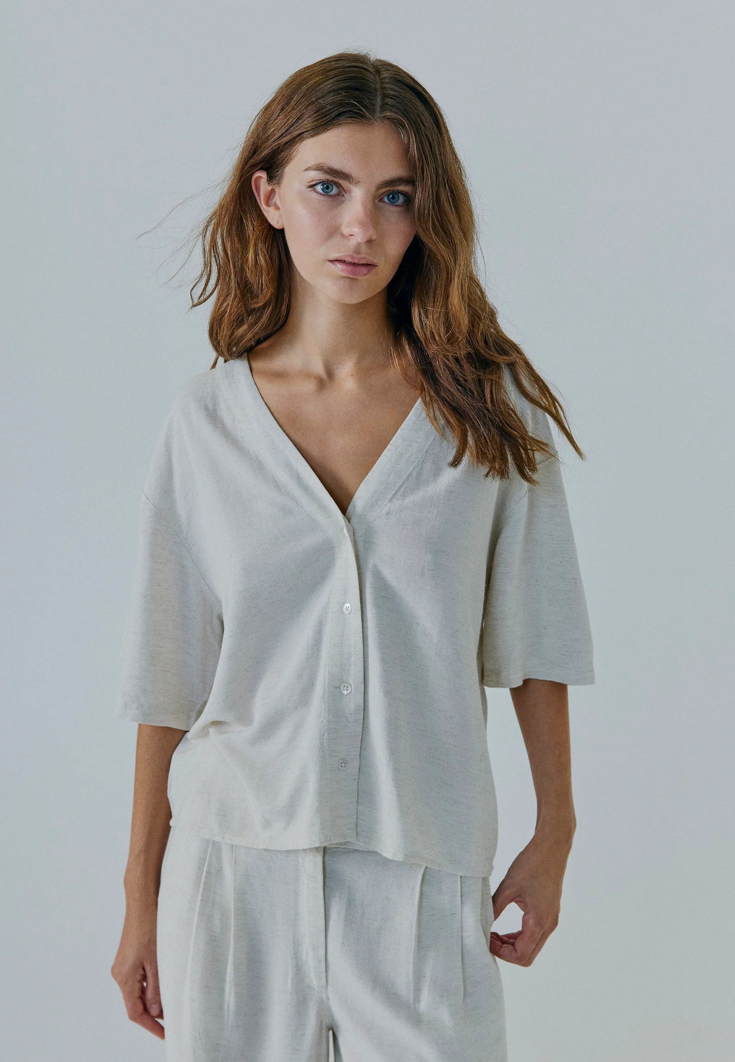 Linne shirt Beige