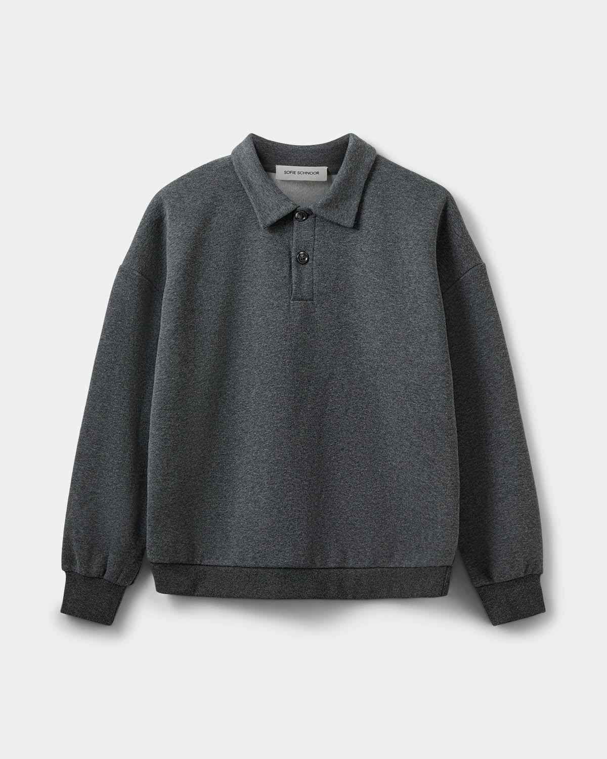 Lume polo sweatshirt Dark grey melange