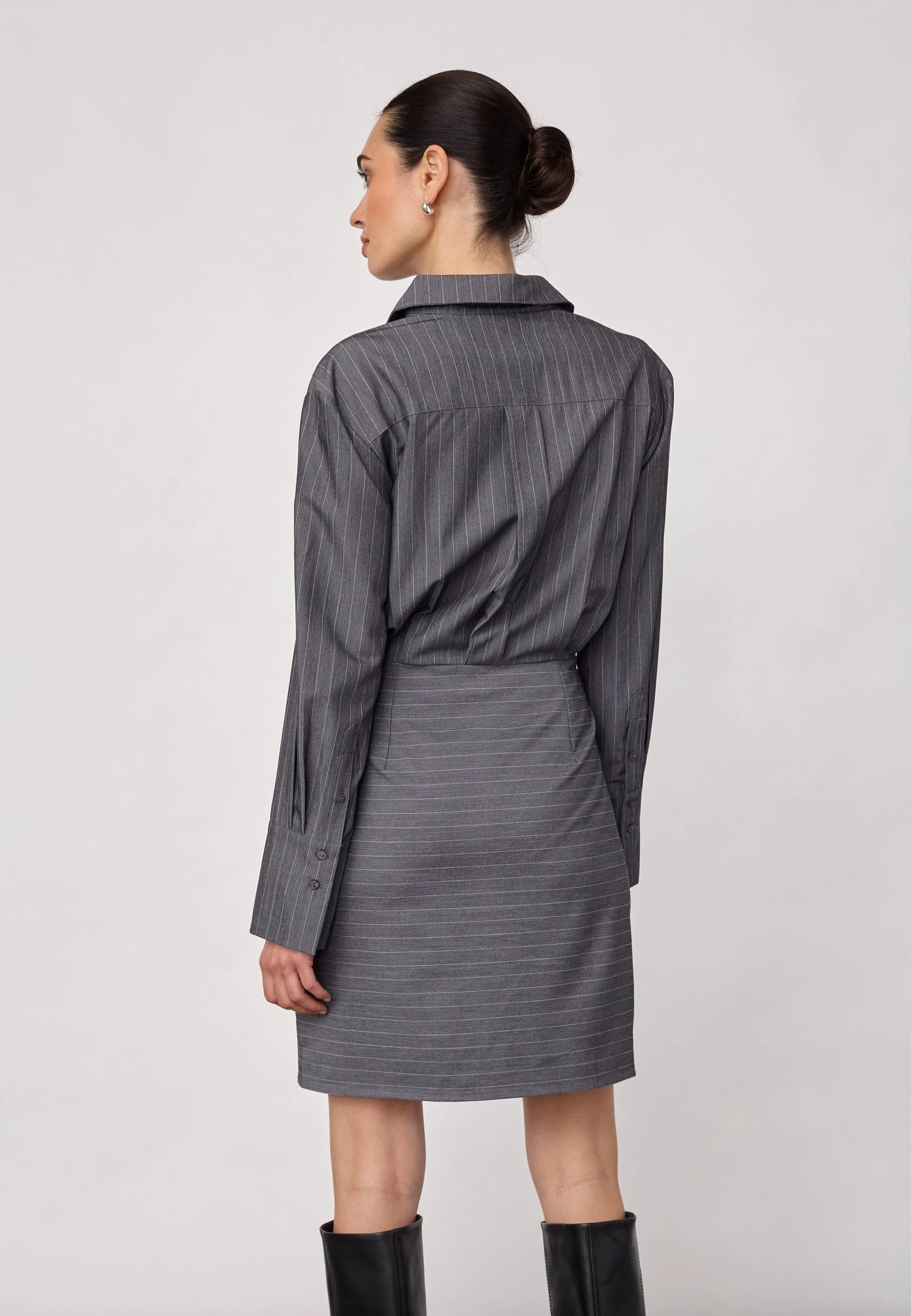 Lyvia pin wrap dress Mid grey