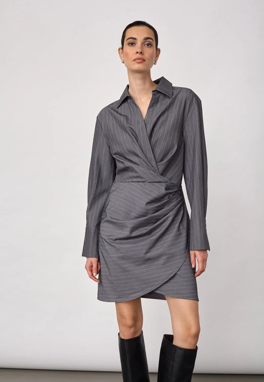 Lyvia pin wrap dress Mid grey