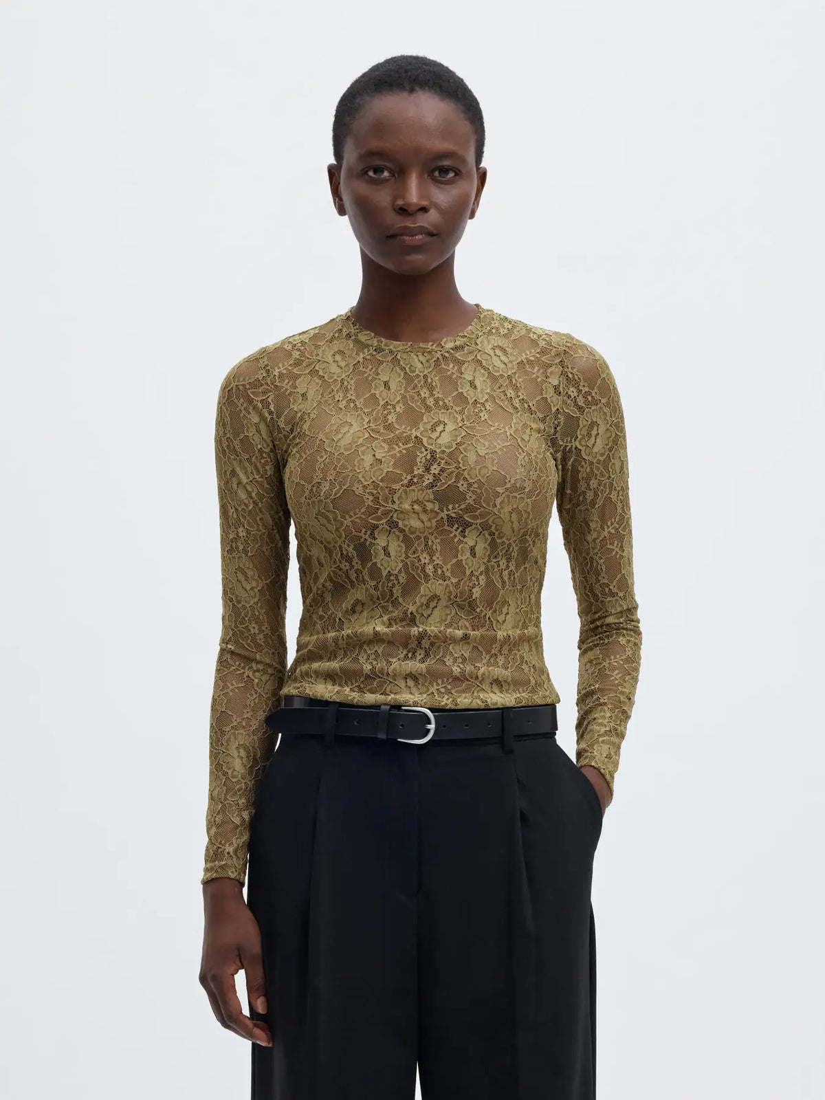 Mista LS o-neck top Fir green