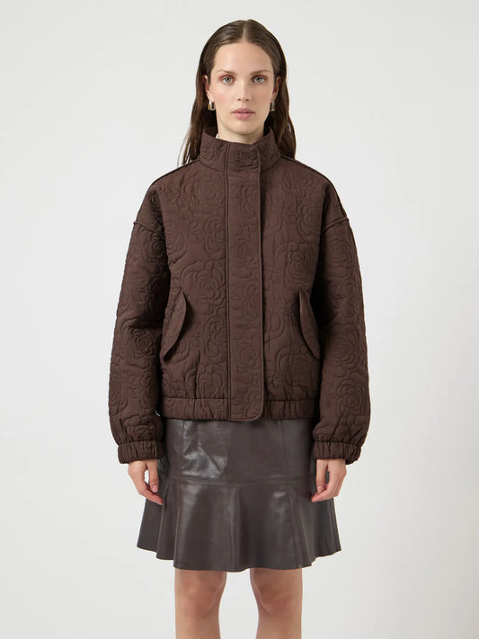Fipura LS quilted jacket Chocolate brown