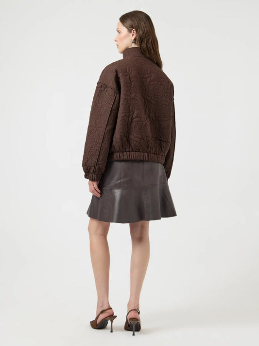 Fipura LS quilted jacket Chocolate brown