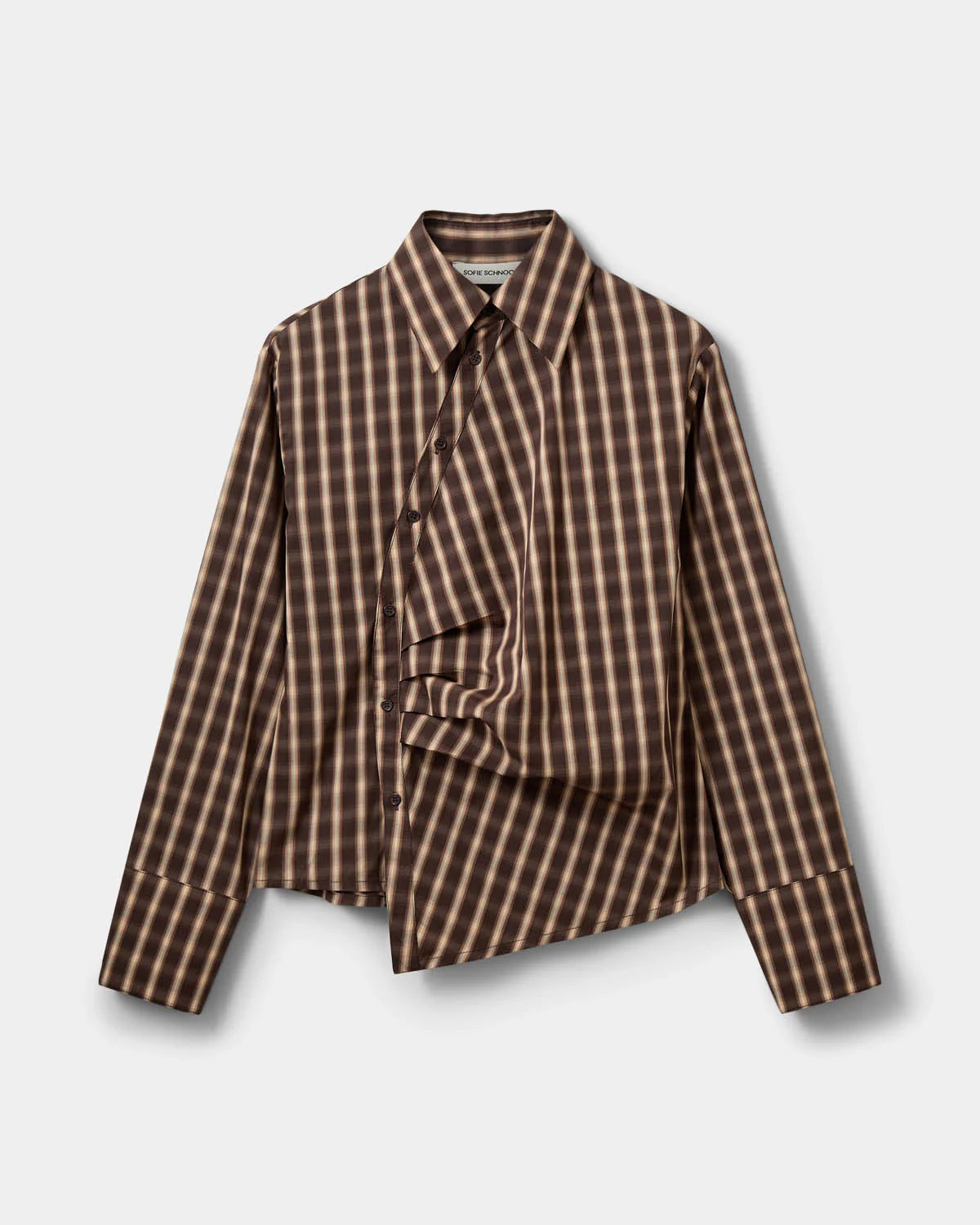 Paige asymmetric shirt Brown check