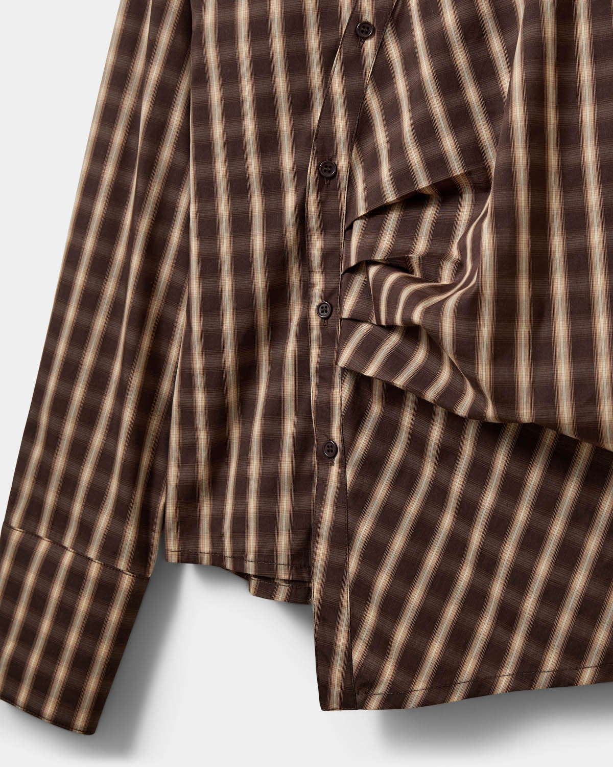 Paige asymmetric shirt Brown check