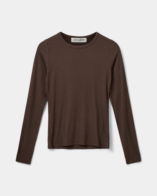 Petricia T-shirt long sleeve Brown fudge