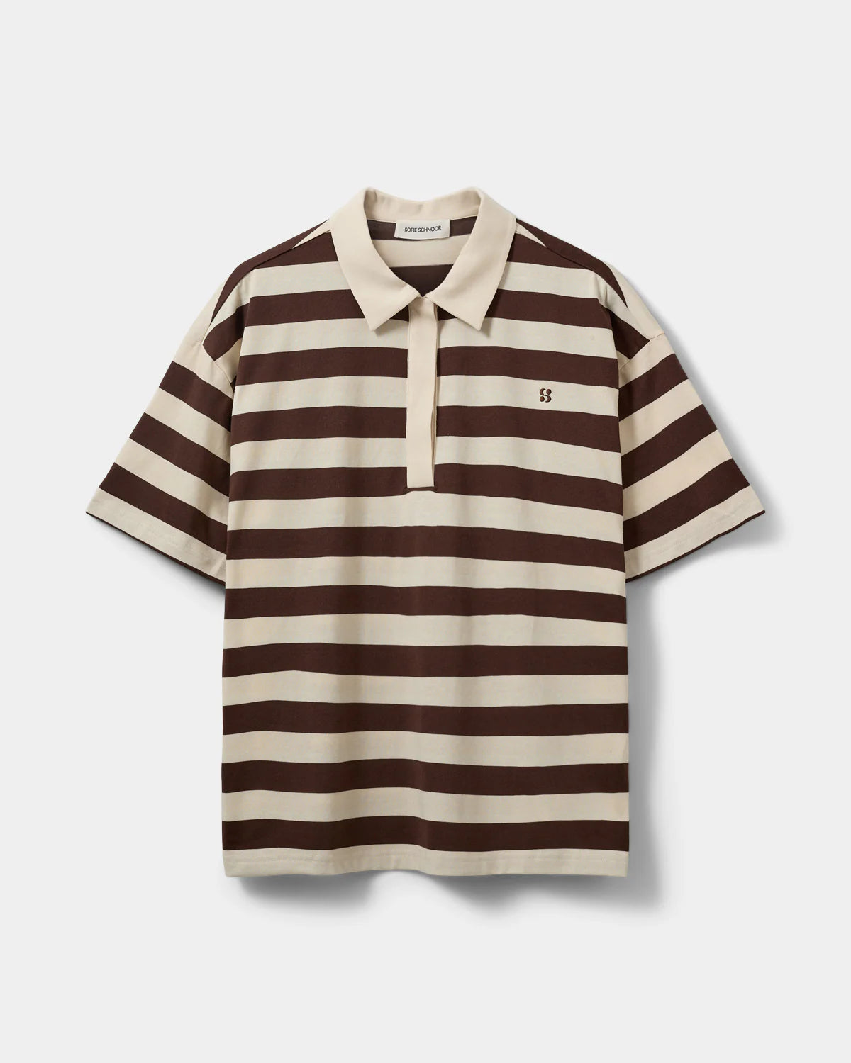 Pil oversize striped polo shirt Off white/ striped