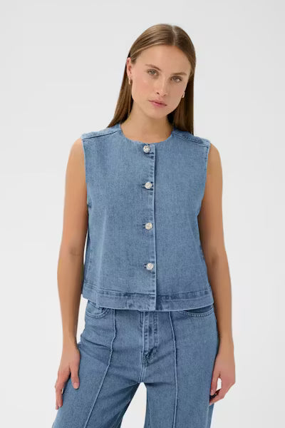 Rinatina waitscoat Medium blue denim