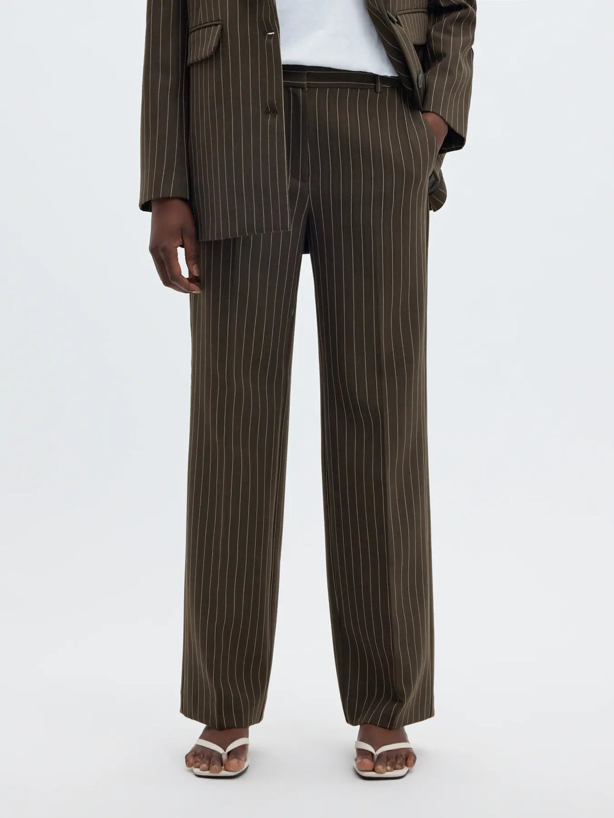 Rita wide pants pin stripe Delicioso pin stripe