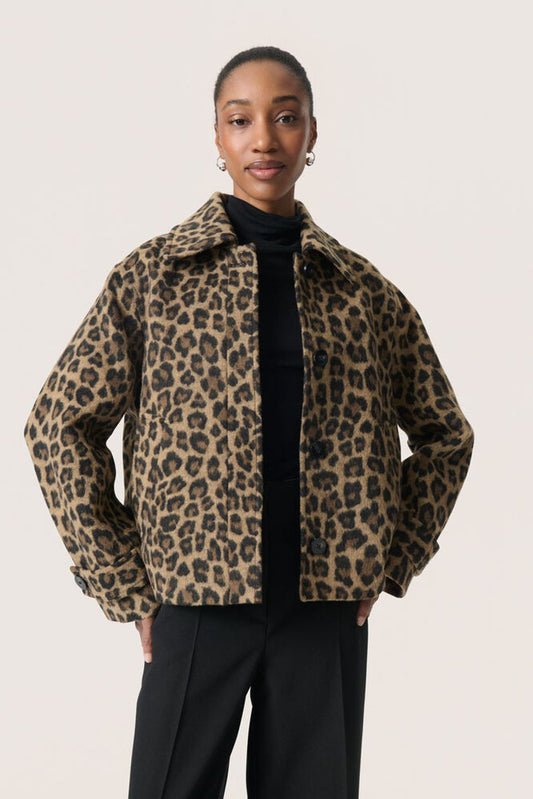 Leony Akeleje jacket Leopard jaquard