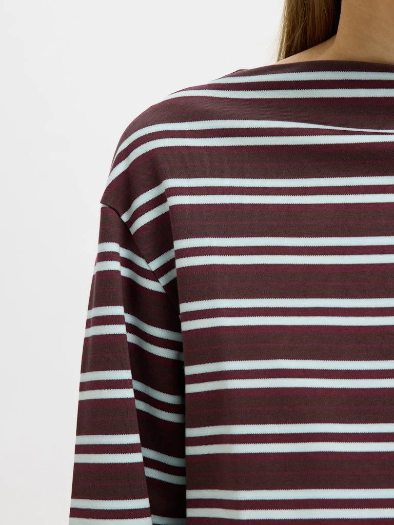 Polly Boatneck Tee Brown/blue