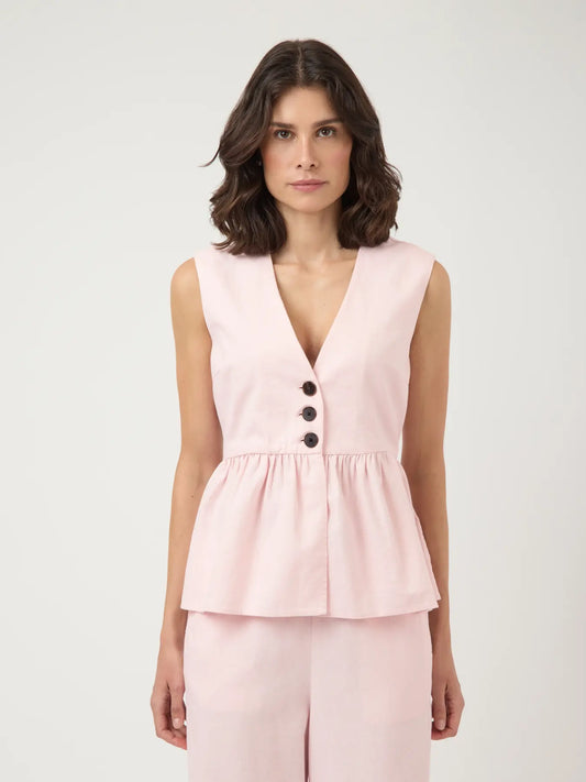 Strima SL linen blend top Ballerina
