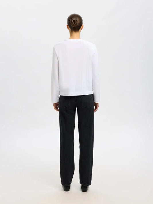 Essential LS boxy tee Bright White