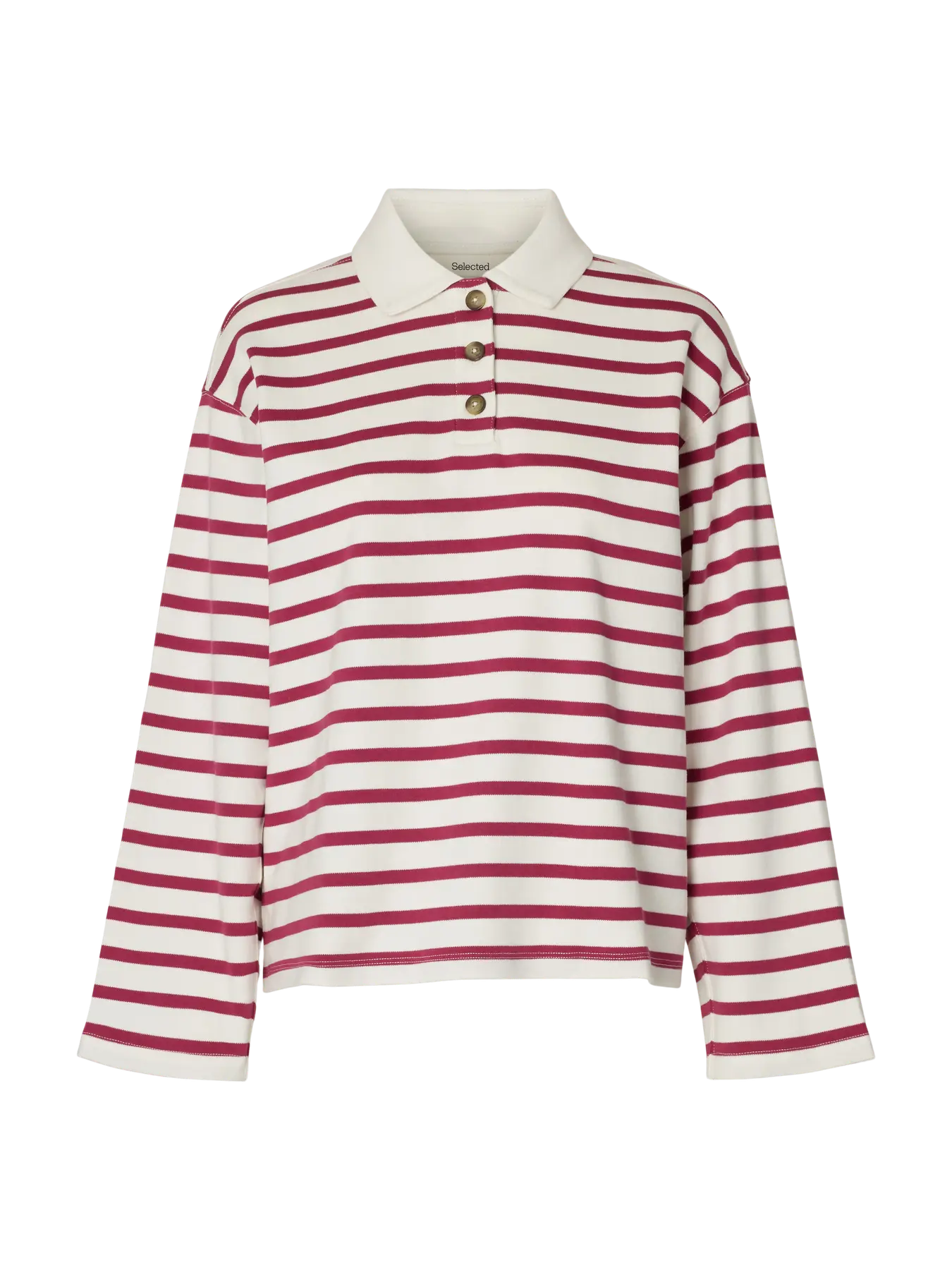 Wada LS stripe collar top Anemone stripes