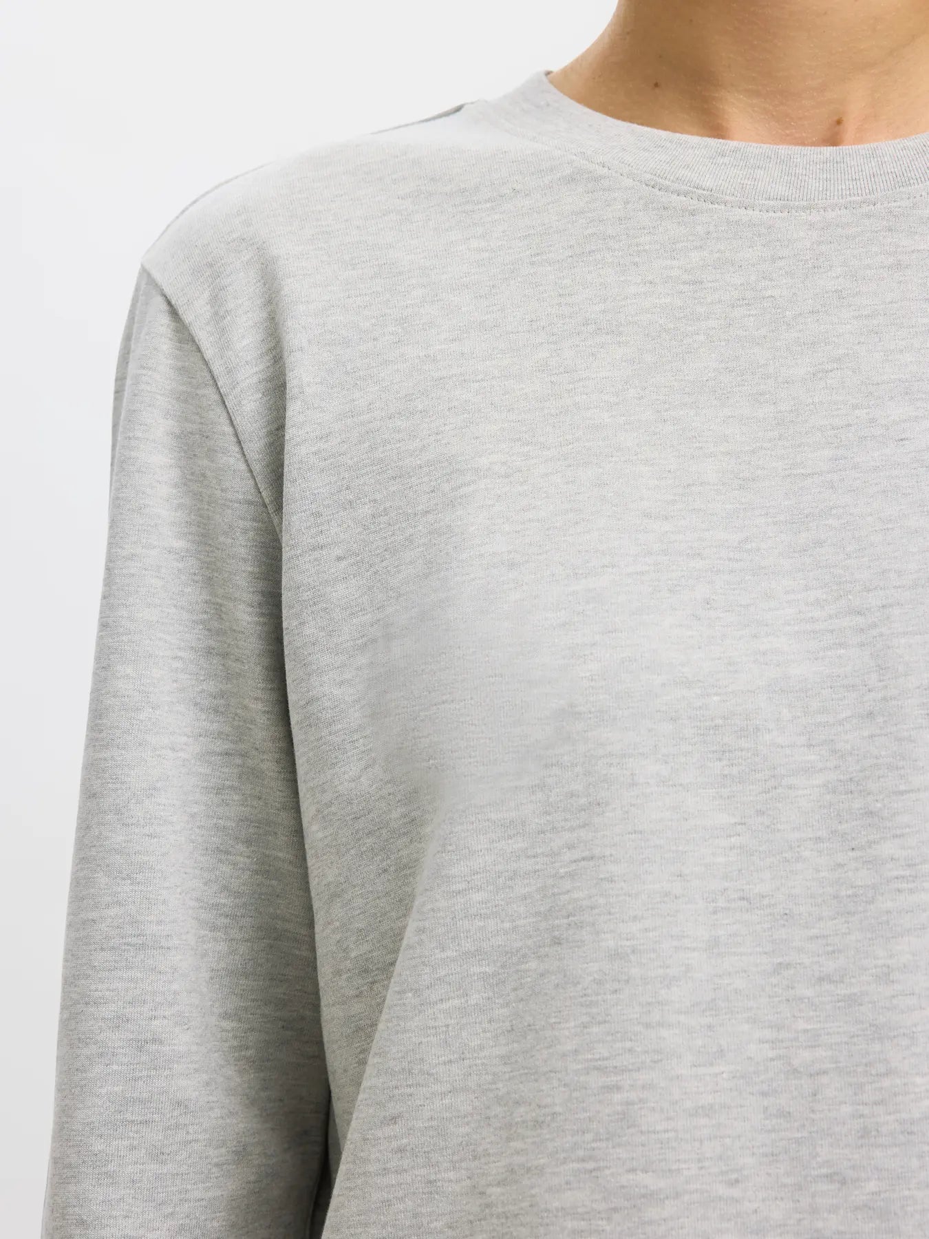 Essential LS boxy tee Grey Melange