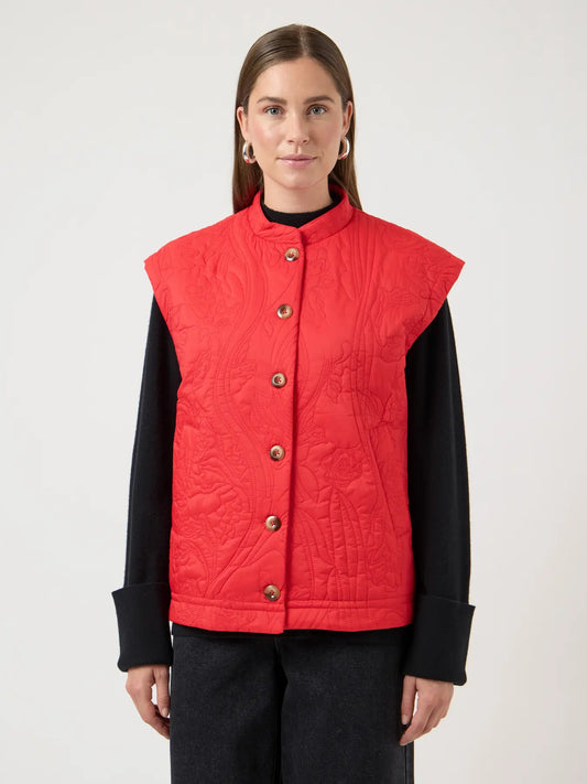 Casi padded vest Fiery red