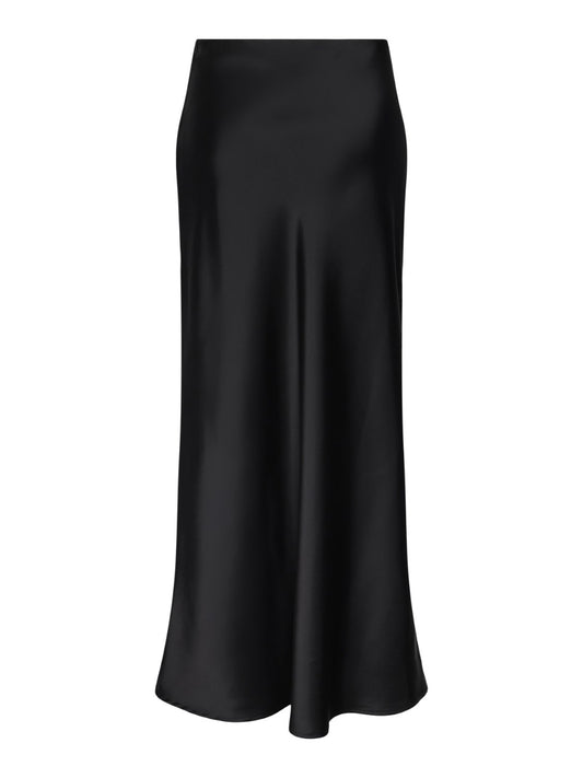 Satin Maxi Skirt Black