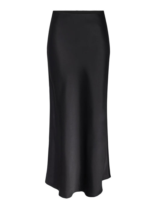 Satin Maxi Skirt Black